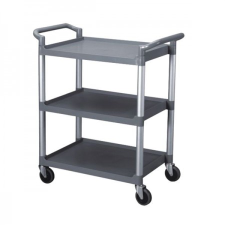 40 1/2" x 19 3/4" x 37 7/8", 3-Tier Bus Cart, Grey