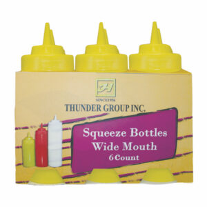 16 Oz Wide-Mouth Squeeze Bottle Yellow (6 Pack)
