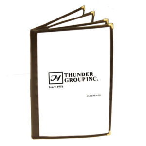 4 Page Book Fold Menu Cover, Long Size 8 1/2" x 14", Brown