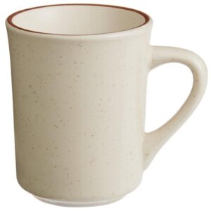 8.5 Oz/Dert Sand Mug Crm Wh/Brn band/36