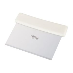 Dough Scraper, White Plastic Handle, S/S