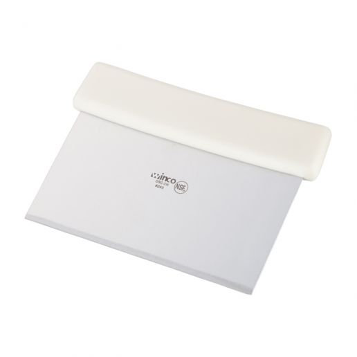 Dough Scraper, White Plastic Handle, S/S