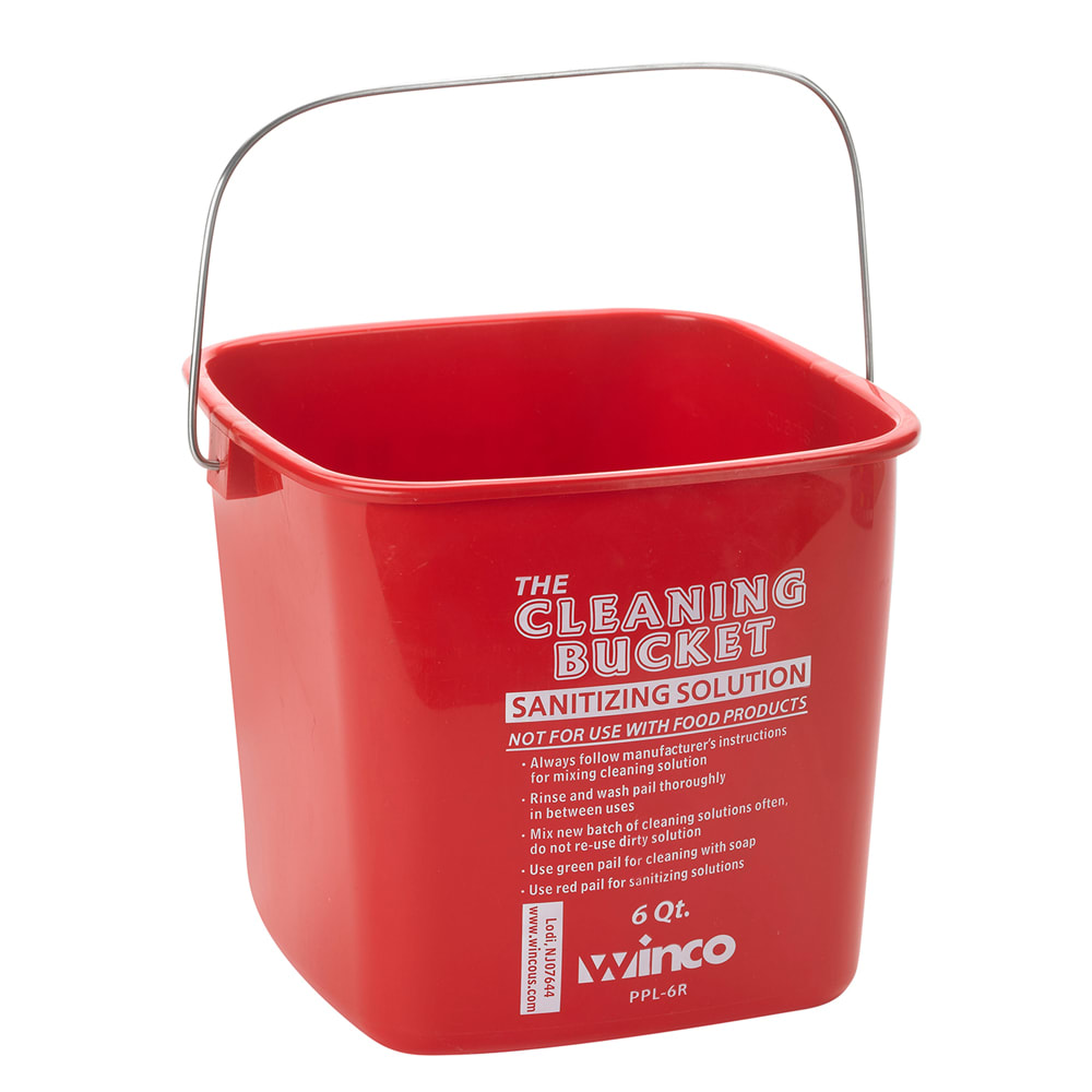 6 Qt/Cleaning Bucket/Red/Sanitize