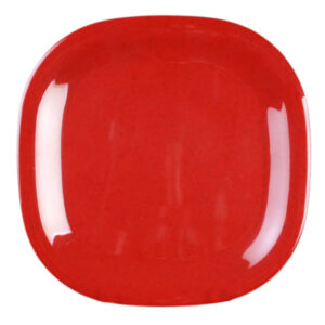 Passion Red 10 3/4" Round Square Plate - 12/Pack