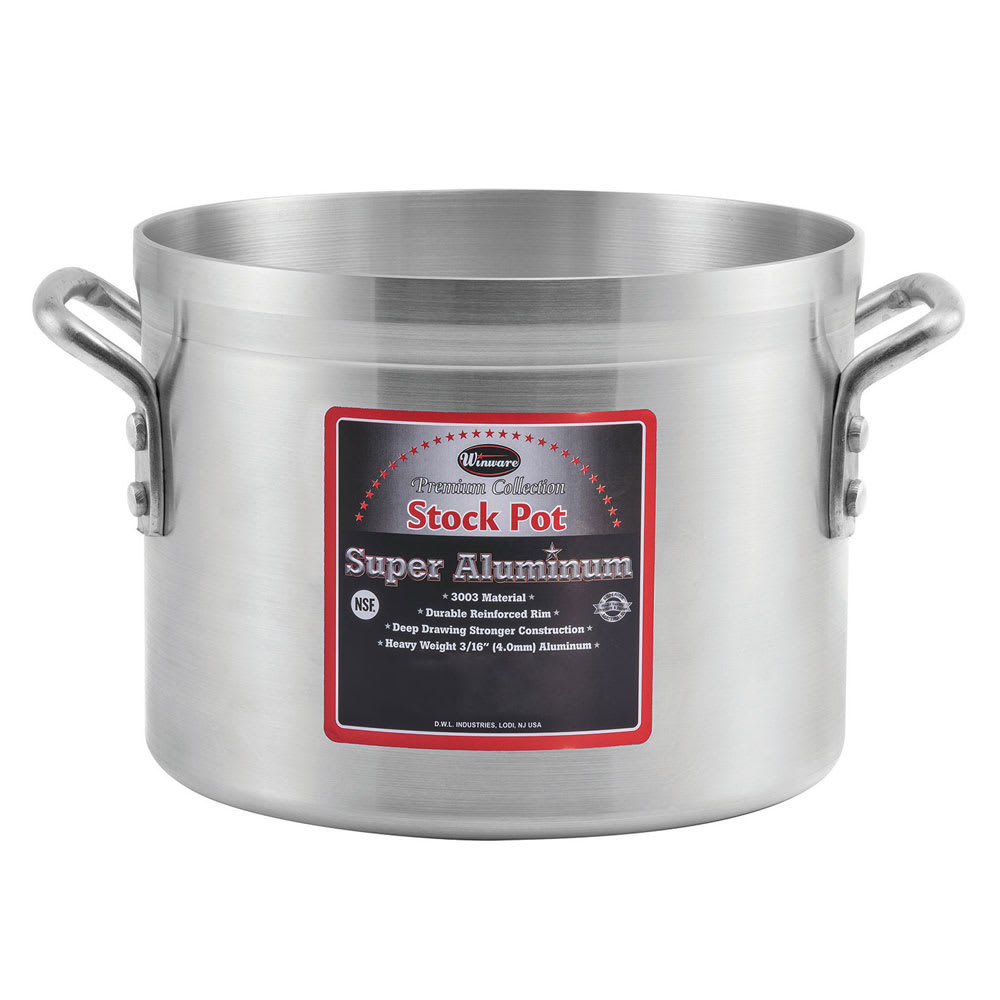 32 Qt Aluminum Stock Pot, 4mm Super Aluminum