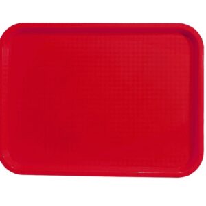 14 X 18" Rectangle Fast Food Tray / Red / 12
