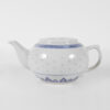 Porcelain Blue and White Rice Pattern Tea Pot Small / 6