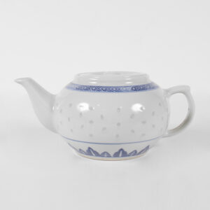 Porcelain Blue and White Rice Pattern Tea Pot Small / 6