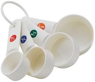 Measure Cup Set / White Plastic / 4 Pieces / MCPP-4