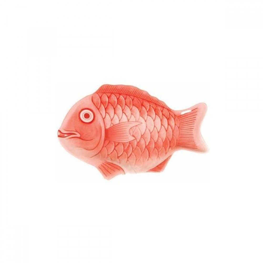 16" Fish Shape Melamine Platter, Red Color