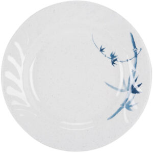 Blue Bamboo 8" Round Melamine Curved Rim Plate