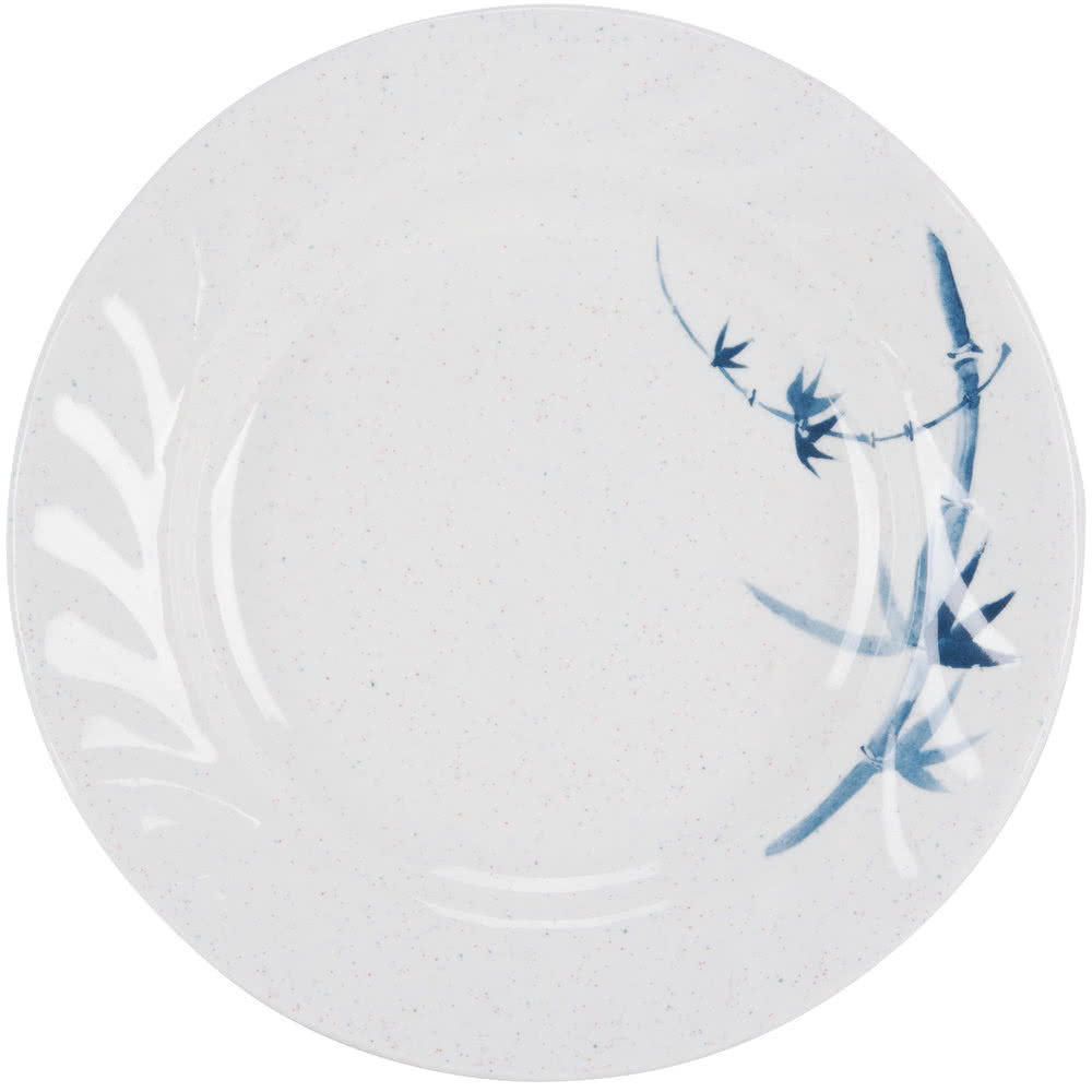 Blue Bamboo 8" Round Melamine Curved Rim Plate