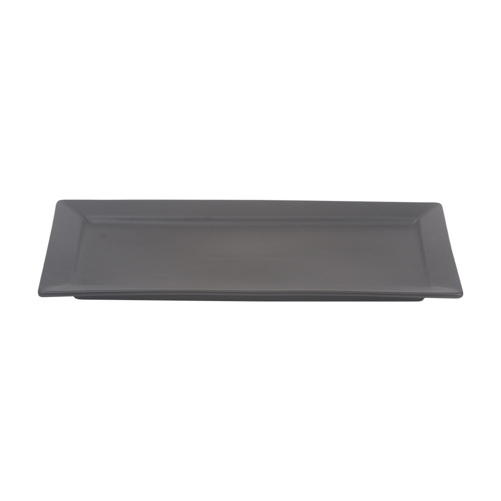 14" Rect. Rim Platter/Blk/12