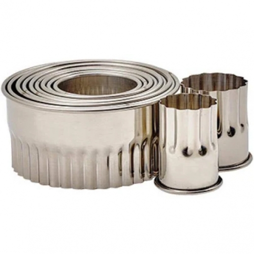 11pc Cookie Cutter Set, Fluted Round, 1-3