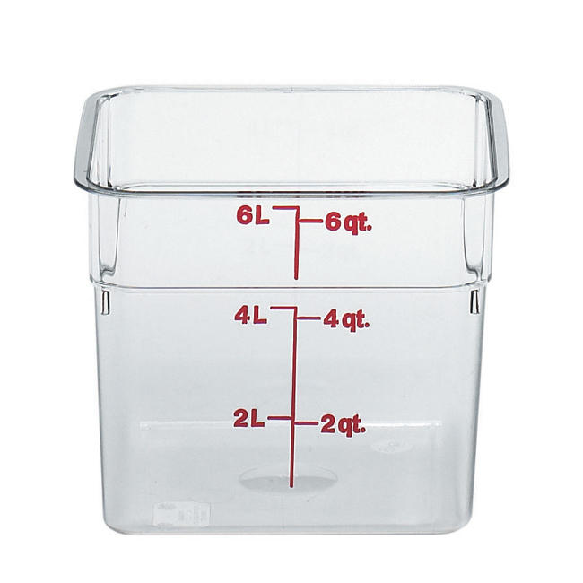Cambro / Container / Square / Clear / 6 Qt