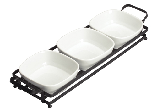 9 3/8" x 4" Porcelain Trio Bowl Set