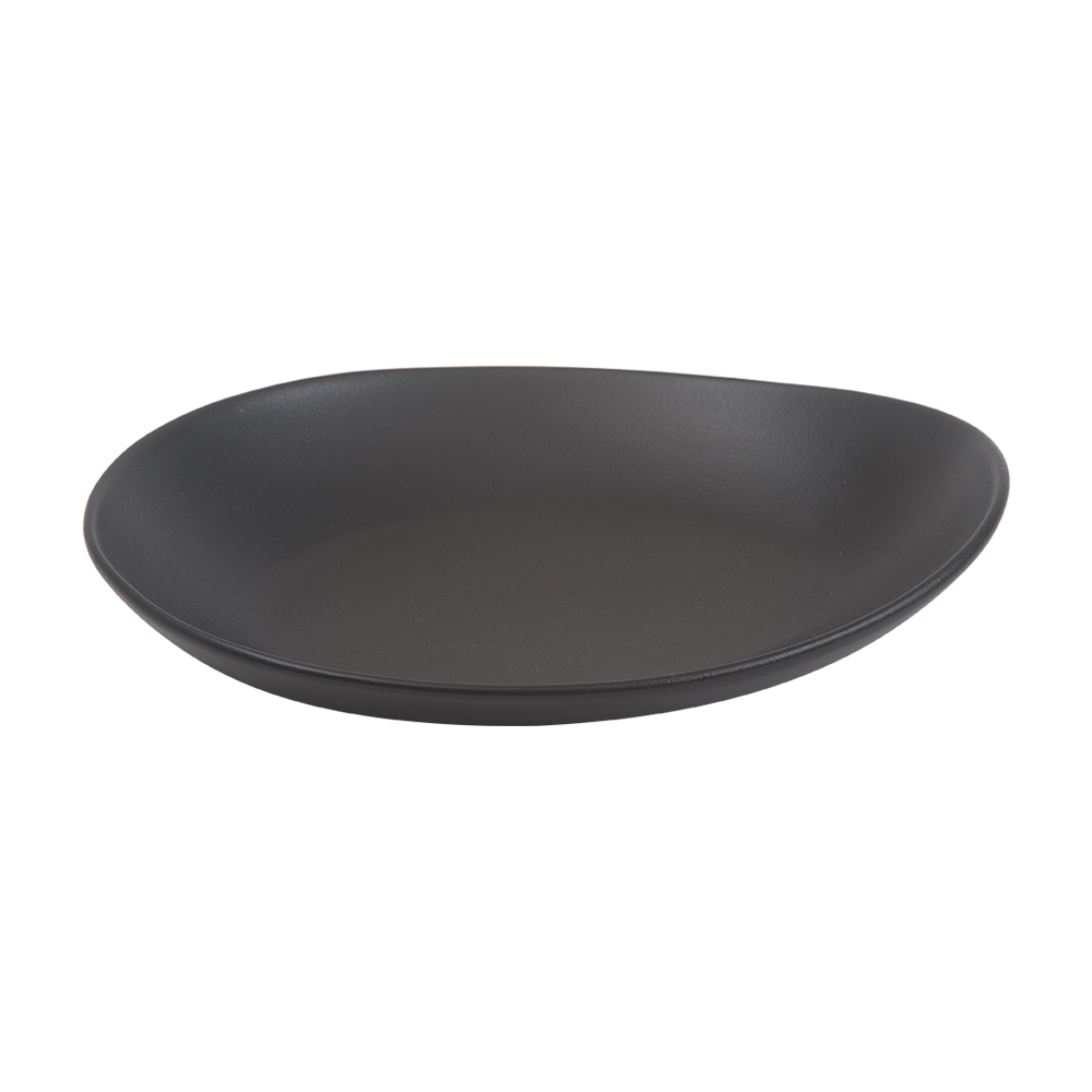 10 1/2" Egg Shape Plate/Blk/18