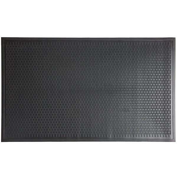 3" x 5" x 1/4" / Anti-Slip Rubber Mat / Black