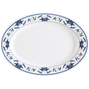 10" Oval Platter Water Lily