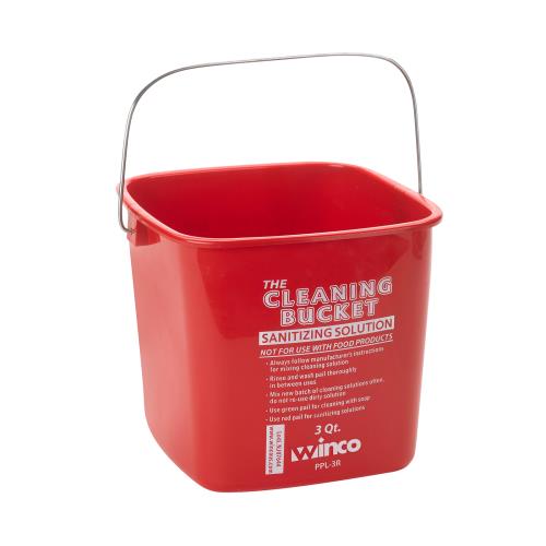 3 Qt Cleaning Buvket / Red Sanitizing