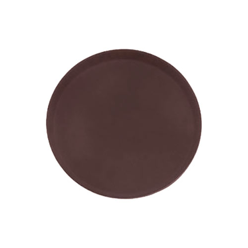 11" Round / Non-Slip Tray / Brown / 12