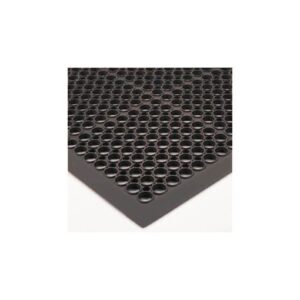 Winco RBM-35K Floor Mat, 3' x 5' x 1/2" thick, anti-fatigue, beveled edges, rubber, black