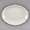 12 5/8" Oval Scalloped China Platter / Black
