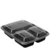 33 Oz Rectangle Microwave Container w/ Lid 3 Compartment / 150